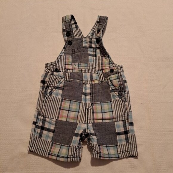 Gymboree Outlet size 6-12 months plaid overalls - Picture 1 of 3